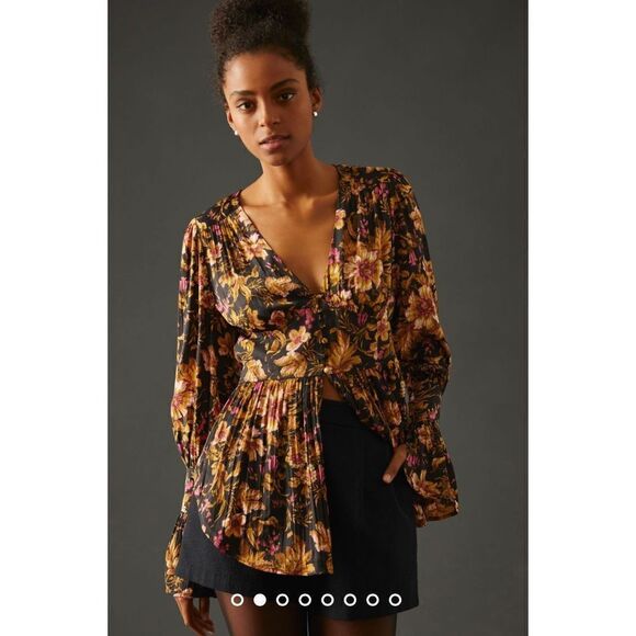 New Anthropologie Deep-V Tunic Size XS - Picture 2 of 9